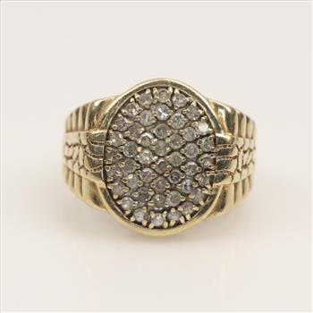 10kt Gold Diamond Rolex Style Ring