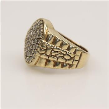 10kt Gold Diamond Rolex Sytle Ring