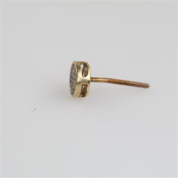 10kt Gold Diamond Round Stud Earrings