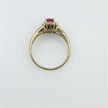 10kt Gold Diamond Ruby Heart Ring