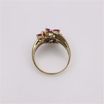 10kt Gold Diamond Ruby Ring
