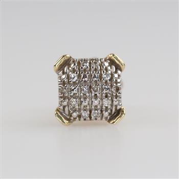 10kt Gold Diamond Single Stud Earring