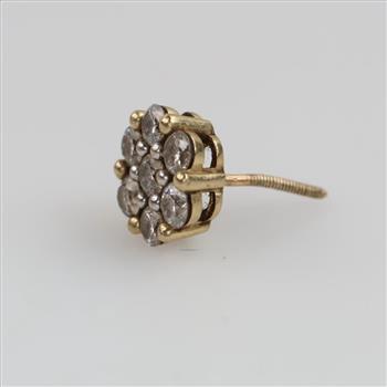 10kt Gold Diamond Single Stud Earring