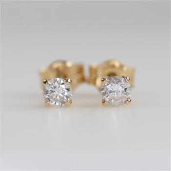 10kt Gold Diamond Stud Earrings