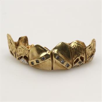 10kt Gold Diamond Teeth Caps