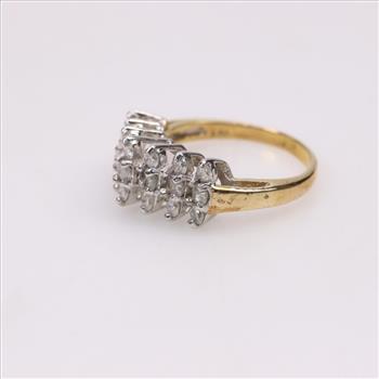 10kt Gold Diamond Waterfall Ring