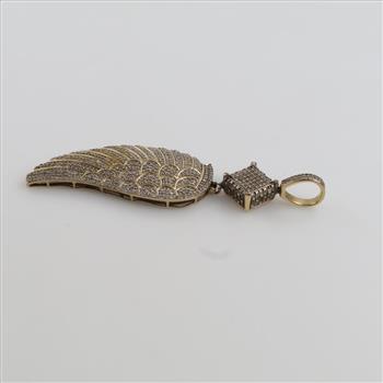 10kt Gold Diamond Wing Pendant