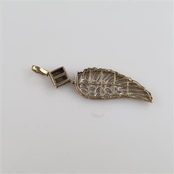 10kt Gold Diamond Wing Pendant