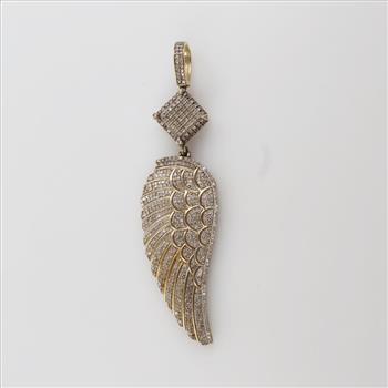 10kt Gold Diamond Wing Pendant