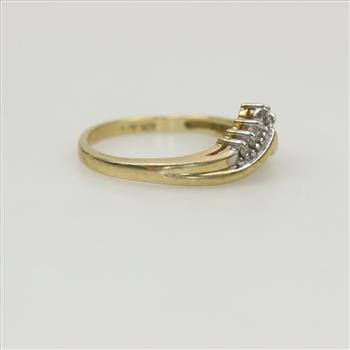 10kt Gold Diamond Wishbone Ring