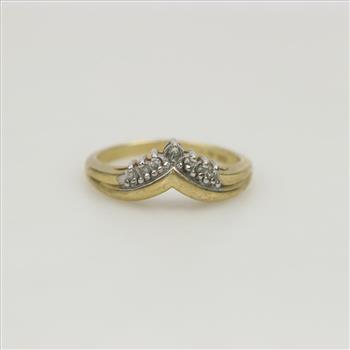 10kt Gold Diamond Wishbone Ring