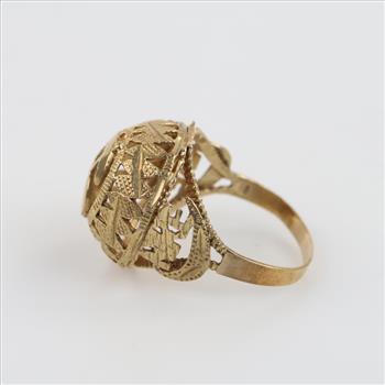 10kt Gold Dollar Sign Nike Ring