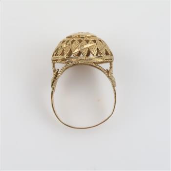 10kt Gold Dollar Sign Nike Ring