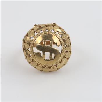 10kt Gold Dollar Sign Nike Ring