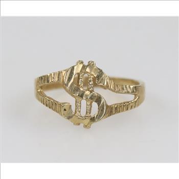 10kt Gold Dollar Sign Ring