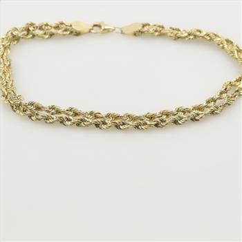 10kt Gold Double Rope Chain Bracelet