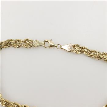 10kt Gold Double Rope Chain Bracelet