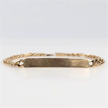10kt Gold Engravable ID Bracelet