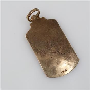 10kt Gold Engraved Tag Pendant