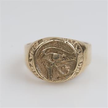 10kt Gold Eye Of Horus Signet Ring