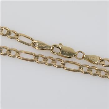 10kt Gold Figaro Chain Bracelet