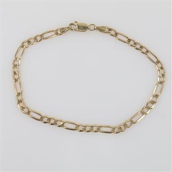 10kt Gold Figaro Chain Bracelet