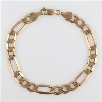 10kt Gold Figaro Chain Bracelet