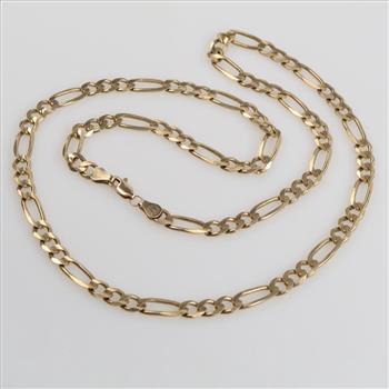 10kt Gold Figaro Chain Link Chain Necklace