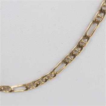 10kt Gold Figaro Chain Link Necklace