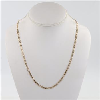 10kt Gold Figaro Chain Link Necklace