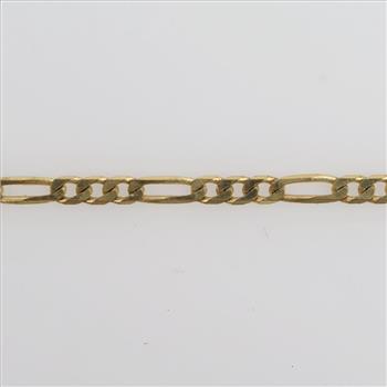 10kt Gold Figaro Chain Link Necklace