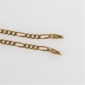 10kt Gold Figaro Chain Link Necklace
