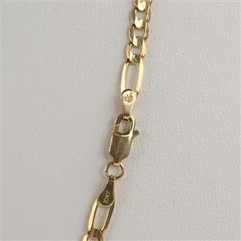 10kt Gold Figaro Chain Link Necklace