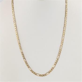 10kt Gold Figaro Chain Link Necklace