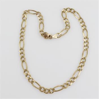 10kt Gold Figaro Chain Necklace