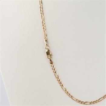 10kt Gold Figaro Link Necklace
