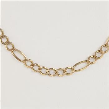 10kt Gold Figaro Link Necklace
