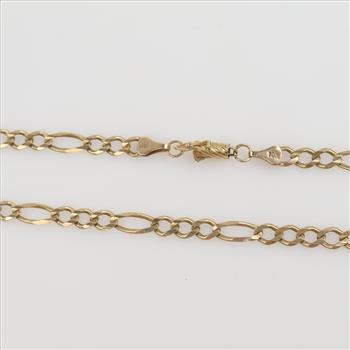 10kt Gold Figaro Link Necklace