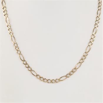 10kt Gold Figaro Link Necklace