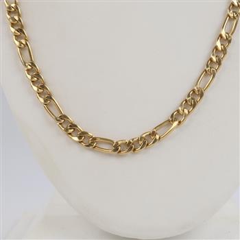 10kt Gold Figaro Link Necklace