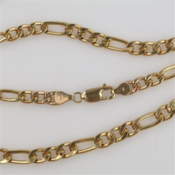 10kt Gold Figaro Link Necklace