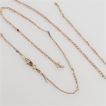 10kt Gold Figaro Link Necklace