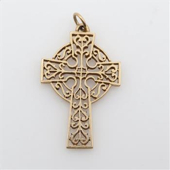 10kt Gold Filigree Cross Pendant