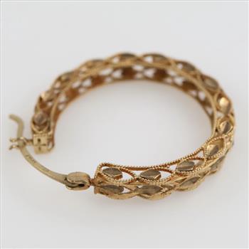 10kt Gold Filigree Hoop Earring