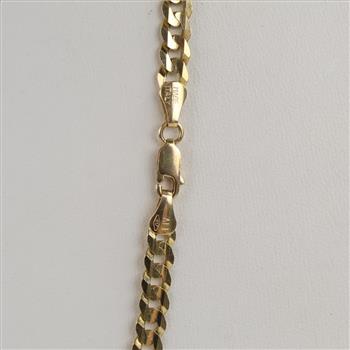 10kt Gold Flat Cuban Link Chain Necklace