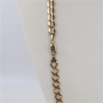 10kt Gold Flat Curb Chain Necklace