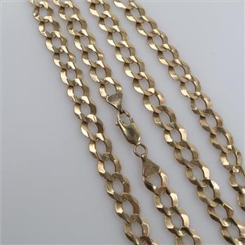 10kt Gold Flat Curb Chain Necklace