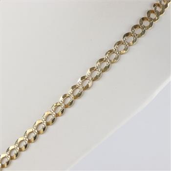 10kt Gold Flat Curb Chain Necklace