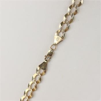 10kt Gold Flat Curb Chain Necklace