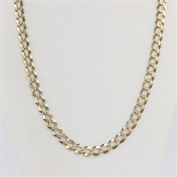 10kt Gold Flat Curb Chain Necklace
